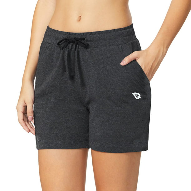 BALEAF Women/'s 7 Athletic Long Running Shorts Zipper Pocket Drawstring Lounge Sport Gym